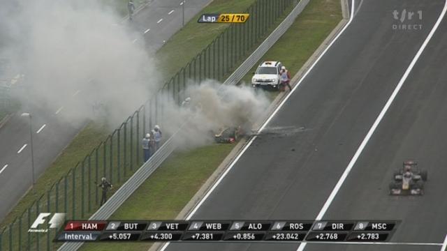 Automobilisme / F1 (GP de Hongrie): voiture en feu pour Nik Heidfeld au 25e tour