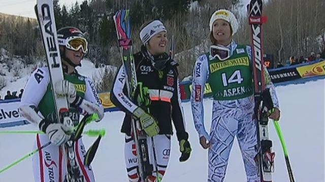 Ski alpin / géant dames Aspen: Elisabeth Goergl assure trop en deuxième manche et doit se contenter du 2e rang après avoir réalisé le meilleur temps sur le premier tracé.