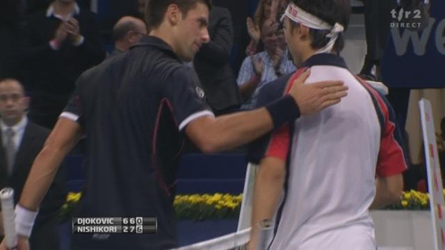 Tennis / Swiss Indoors à Bâle (1re demi-finale): Novak Djokovic (SRB) - Kei Nishikori (JAP). 3e set: Djokovic s'écroule. Les deux derniers jeux et Nishikori s'impose... 6-0