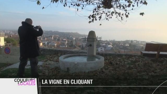 Portrait d'Ivan Moscatelli qui peint des paysages du vignoble neuchâtelois sans mettre un seul pied dans les vignes