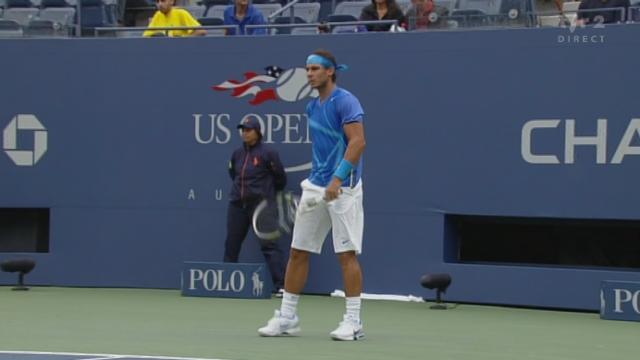 Tennis / US Open (1/8): Gilles Muller (LUX) - Rafael Nadal (ESP). Duel des gauchers. Le Luxembourgeois commence fort, par un as à 201 km/h