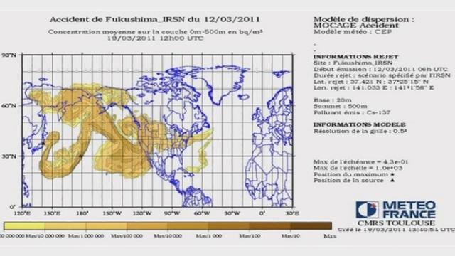 Le panache radioactif de Fukushima sans danger pour l'Europe