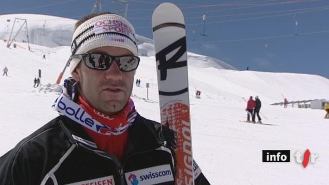 Zermatt (VS): de retour à l'entraînement, le skieur Didier Défago se dit confiant