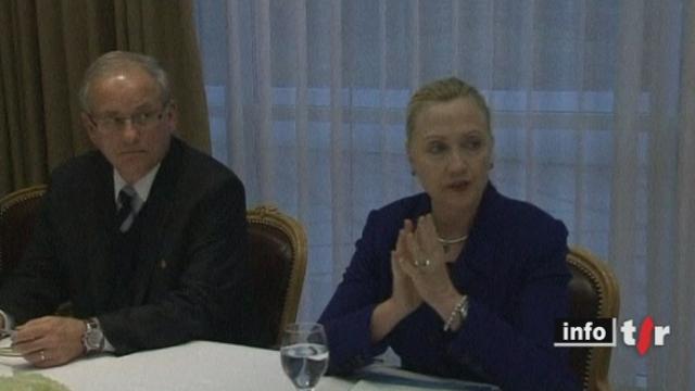 La Secrétaire d'Etat américaine Hillary Clinton a rencontré des opposants syriens lors de sa visite officielle à Genève