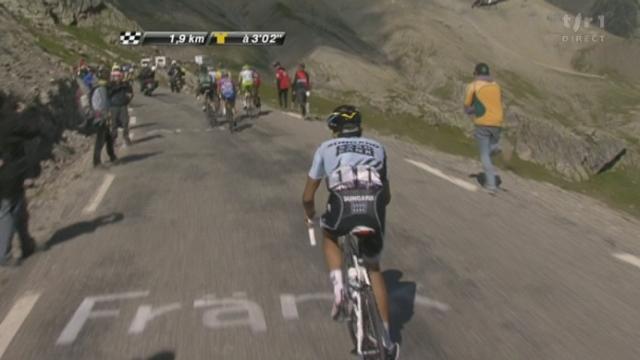 Cyclisme / Tour de France (18e étape): l'étape reine. A 1,9 km de l'arrivée, Contador craque. Schleck toujours en tête avec 3'05'' d'avance