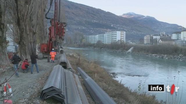 Les autorités valaisannes démarrent les travaux de renforcement de la troisième correction du Rhône sur le secteur de Vissigen