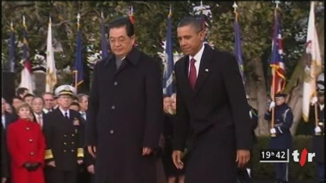 Le président chinois Hu Jintao rend visite à son homologue américain Barack Obama