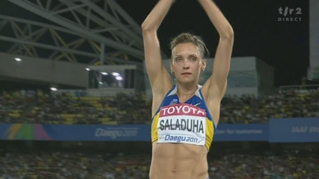 Athlétisme / Mondiaux de Daegu (CdS): triple saut féminin. Olha Saladuha (UKR) l'emporte devant Rybakova (KAZ) et Ibargüen (COL)