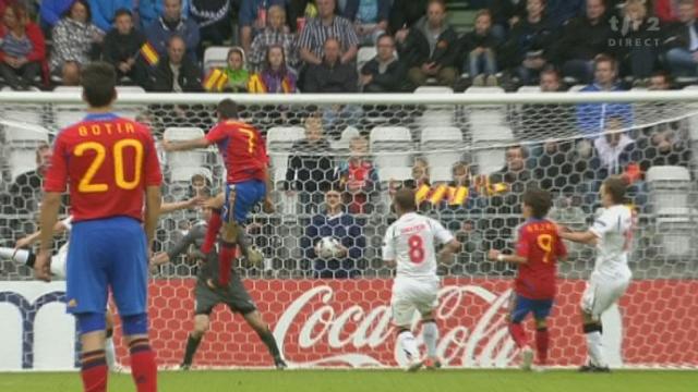 Football / Euro M-21 (1re demi-finale): Espagne - Belarus. Prolongation: l'Espagne inscrit le 2-1