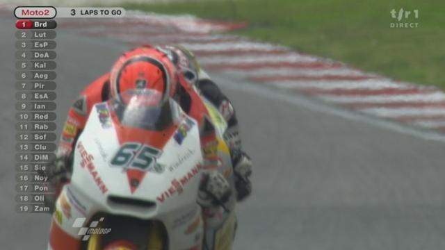 Motocyclisme / Moto 2: Superbe attaque de Lüthi qui passe Bradl à 2 tours de l'arrivée