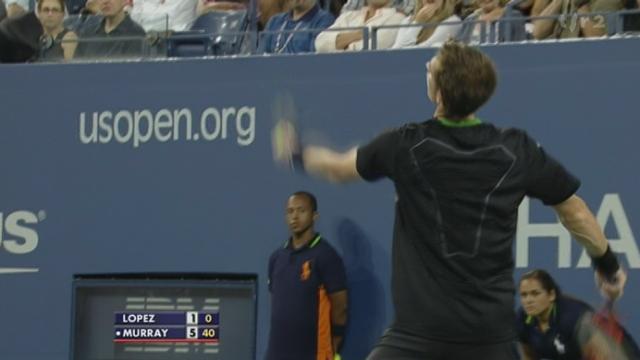 Tennis / US Open (2e tour): Feliciano Lopez - Andy Murray (GBR). Premeir set sans coup férir pour le Britannique (6-1)
