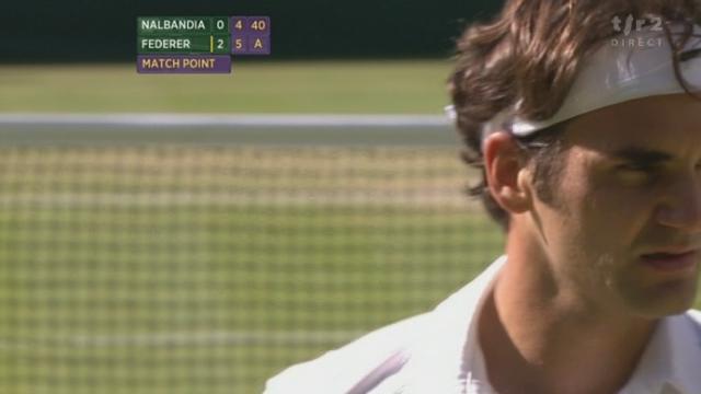 Tennis / Wimbledon (3e tour): Nalbandian (ARG) - Federer (SUI). Balles de match pour Federer à 4-6 2-6 4-5. La 4e sera la bonne