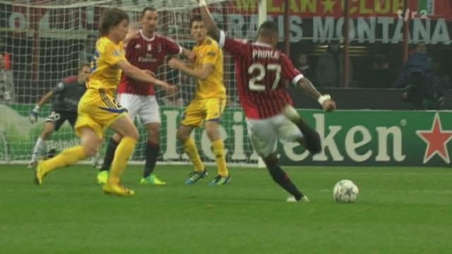 Football / Ligue des Champions (3e soirée/gr. H): Milan AC – BATE Borisov (BLR) 2-0.