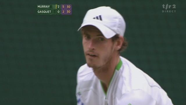 Tennis / Wimbledon / Murray-Gasquet: Après un premier set accroché, Murray a pu dérouler son jeu dans les 2 sets suivants pour s'imposer 7-6, 6-3, 6-2