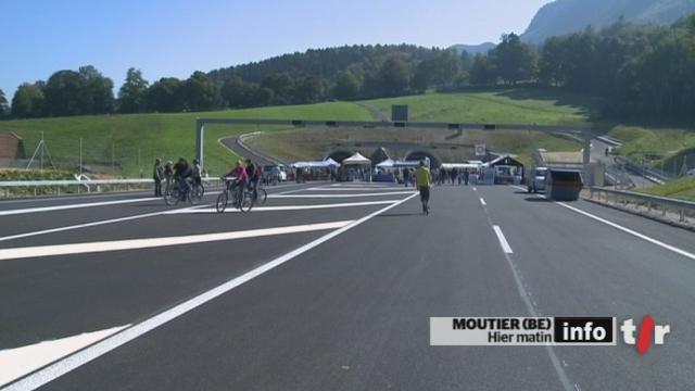 BE: nouveau tronçon de la transjurane, le contournement routier de Moutier est terminé