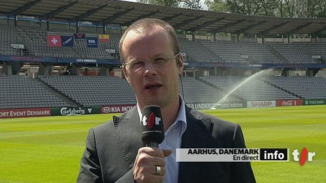 Football M21: à quelques heures du match Suisse-Espagne, les précisions de Pierre Poullier, en direct du Danemark