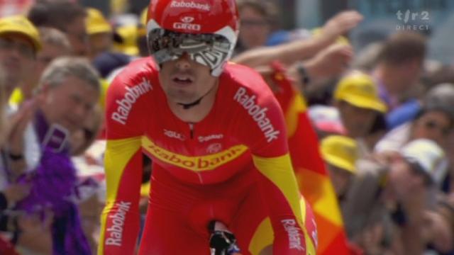 Cyclisme / Tour de France (20e ét. contre-la-montre à Grenoble, 42,5 km): Cancellara devancé par De Gendt et Porte (alors qu'il reste 60 coureurs à arriver)
