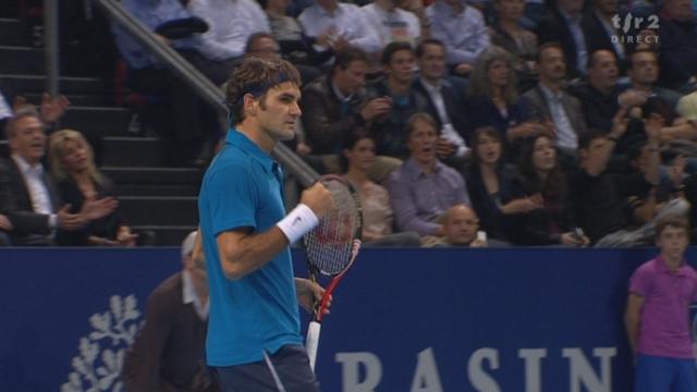 Tennis / Swiss Indoors à Bâle: finale. Roger Federer (SUI) - Kei Nishikori (JAP). Federer a 5 balles de break dans le 6e jeu de la 2e manche