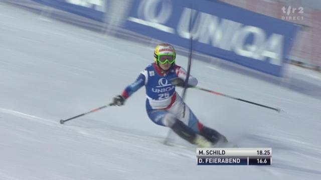 Ski alpin / slalom en nocturne de Flachau (AUT): 1re manche. Denise Feierabend (no 25), meilleure Suissesse avec le 20e chrono