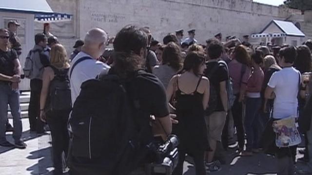 Etudiants et lycéens dans la rue en Grèce
