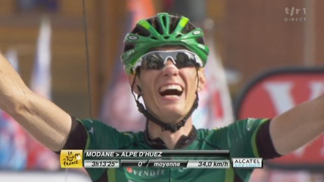 yclisme / Tour de France (19e ét.): Pierre Rolland, vainqueur surprise à l'Alpe d'Huez. Les deux frères Schleck aux premières places du général devant Cadel Evans. Voeckler plus que 4e
