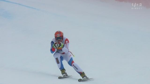 Ski Alpin / Descente messieurs de Val Gardena: Didier Cuche ne peut pas briller en raison d'un fort vent sur la piste. La course est interrompue juste après son passage...