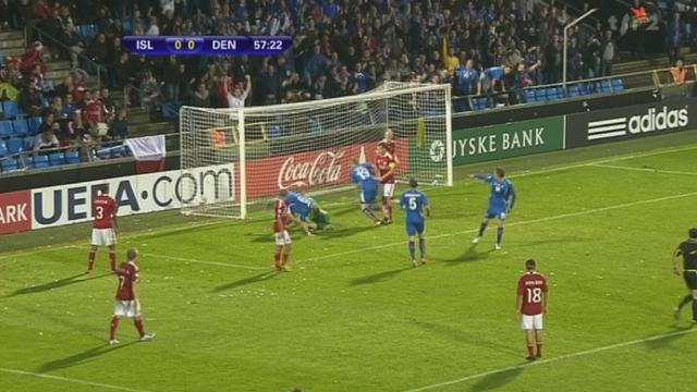 Football / Euro des moins de 21 ans au Danemark: Islande - Danemark (3-1)