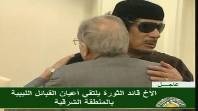 Mouammar Kadhafi à la télévision publique libyenne
