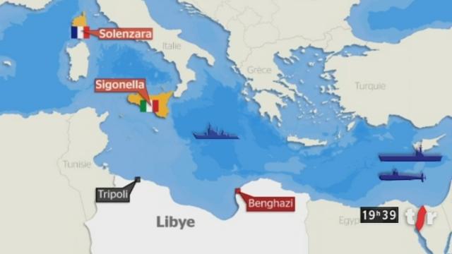 Eventuelle intervention militaire internationale en Libye: plusieurs sénarios d'intervention aéro-navales sont envisagés