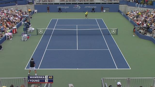 Tennis / US Open: Bonne entrée en matière de Stanislas Wawrinka face à Young. Break réussi après 8 minutes (2-1).