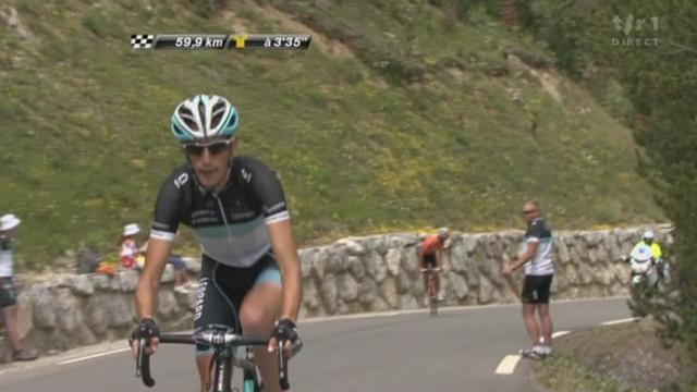 Cyclisme / Tour de France (18e étape): l'étape reine. Col d'Izoard. Andy Schleck attaque à 60 km de l'arrivée