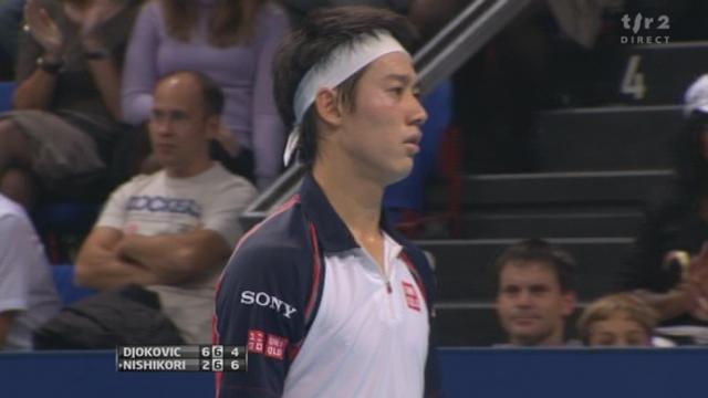 Tennis / Swiss Indoors à Bâle (1re demi-finale): Novak Djokovic (SRB) - Kei Nishikori (JAP). Le Japonais obtient le tie break!