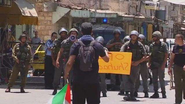 Heurts à Hebron en Palestine