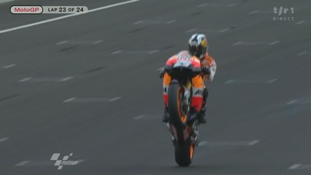 Motocyclisme / GP du Japon à Motegi: motoGP. L'arrivéee avec victoire de Dani Pedrosa (ESP)