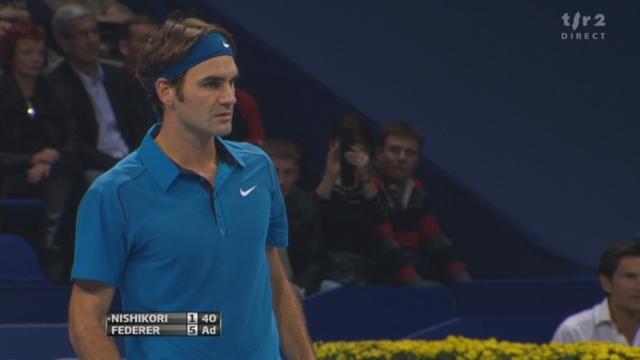Tennis / Swiss Indoors à Bâle: finale. Roger Federer (SUI) - Kei Nishikori (JAP). Balle de set pour le Susise après seulement 28 minutes de jeu