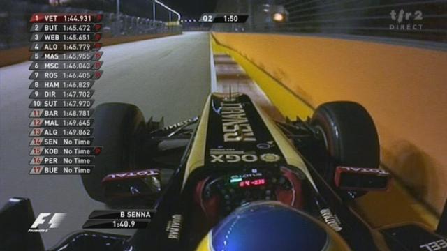 Automobilisme /F1 (GP de Singapour): Q2. Vettel encore meilleur chrono. Sébastien Buemi partira 14e sur la grille