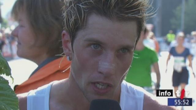 Athlétisme/Morat-Fribourg: interview de Stéphane Joly qui a remporté la course