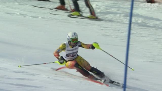 Slalom dames (2e manche): Erin Mielzynski (CAN), la révélation