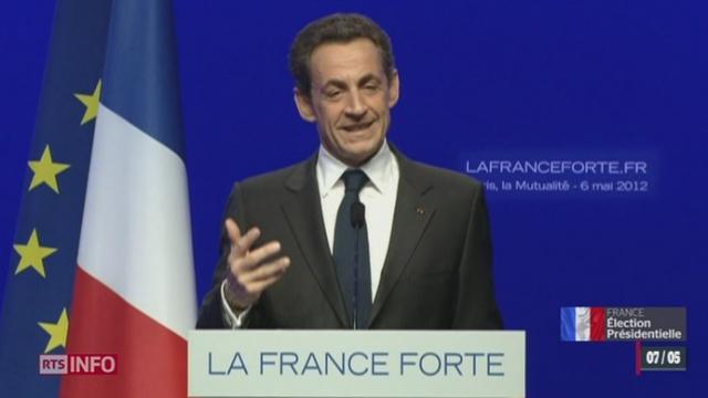 Election présidentielle française: le discours d'adieu de Nicolas Sarkozy à la salle de la Mutualité à Paris