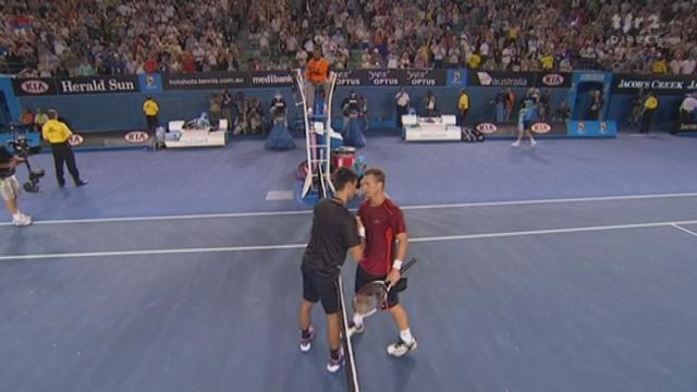Tennis / Open d'Australie (1/8 de finale): Malgré un petit passage à vide dans la 3e manche, Djokovic prouve une nouvelle fois sa suprématie en s'imposant face à Hewitt (6-1 6-3 4-6 6-3)