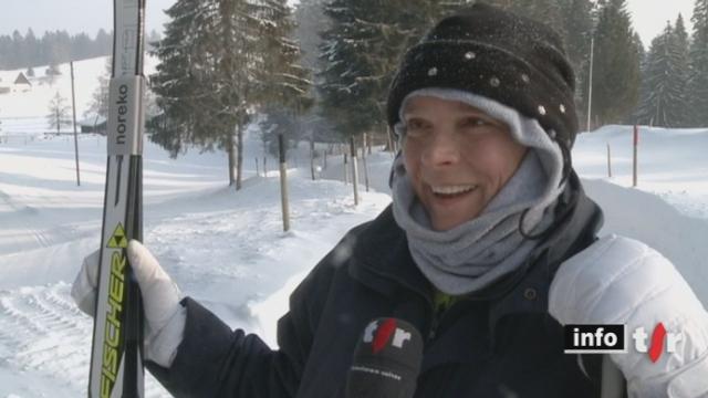 Malgré le froid, quelques skieurs se sont aventurés sur les pistes de fond aux alentours de la Chaux-de-Fonds (NE)
