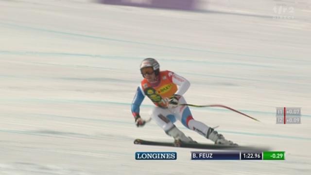 Ski alpin / Super combiné messieurs (descente): Beat Feuz, vainqueur samedi, confirme qu'il est en pleine confiance! Avec un saut impressionnant...