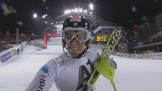 Ski alpin / Slaom en nocturne de Schladming (AUT): 2e manche. Stefano Gross remonte de la 7e à la 2e place finale