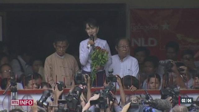 Birmanie: le parti d'Aung San Suu Kyi, prix Nobel de la paix, revendique la victoire dans la totalité des 44 circonscriptions dans lesquelles étaient présentés ses candidats