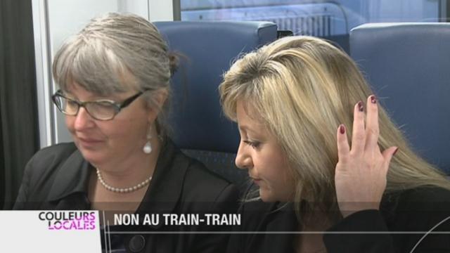 Les conseillères d'Etat vaudoise et genevoise en charge des transports ont pris le train ce matin avec les pendulaires