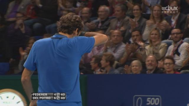Finale - Federer - Del Potro (4-6,6-5) - Federer bataille pour conserver sa mise en jeu.