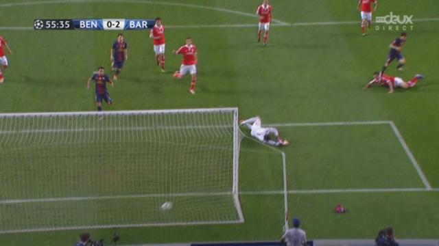 2e journée. Gr. G: Benfica - Barcelone. 55e minute: cette fois, Messi sert Fabrégas et c'est 0-2