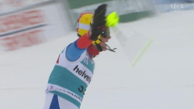 Ski alpin / slalom d'Adelboden: Reto Schmidiger (SUI), 2e manche difficile, mais le champion du monde juniiors s'en sort bien