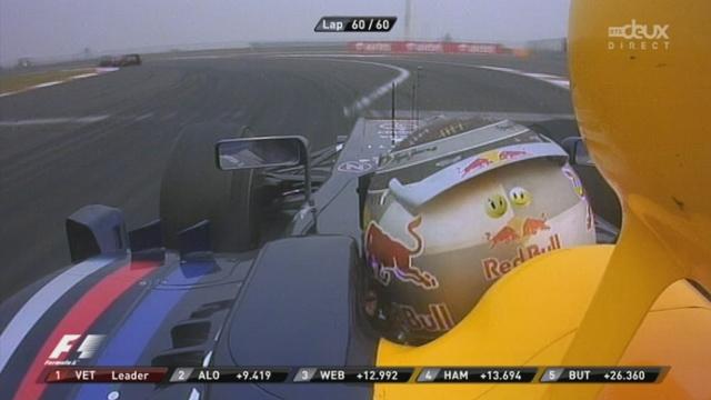 Belle course de Vettel qui mène de bout en bout devant Alonso et Weber. Belle opération pour le pilote espagnol qui remporte de précieux points et garde espoir pour le titre final.