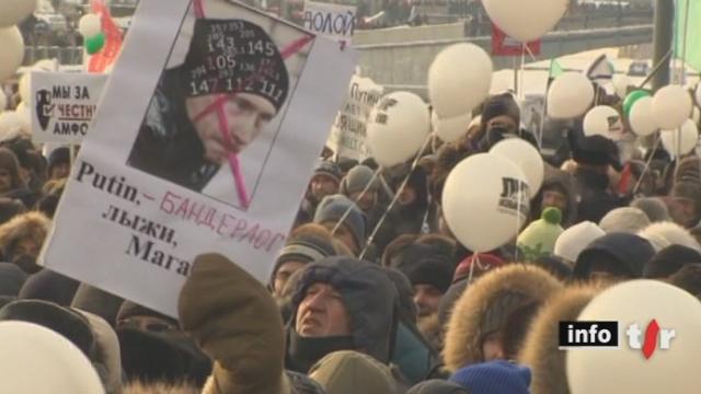 Russie: à un mois de l'élection présidentielle, de nombreuses personnes ont manifesté samedi dans le centre de la capitale contre le régime du premier ministre, Vladimir Poutine